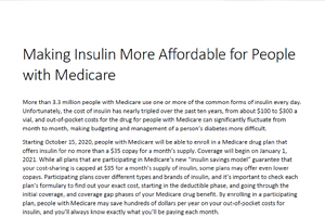 Making Insulin More Affordable for People with Medicare PDF