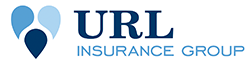 URL Insurance Group logo, three tear drop shapes that form a heart with the words URL Insurance Group.